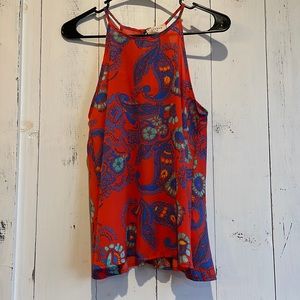 Everly Coral with Paisley Print Top